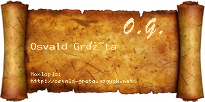 Osvald Gréta névjegykártya